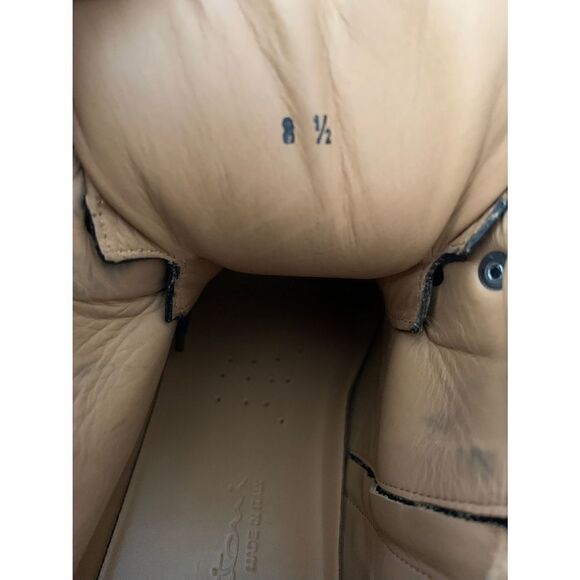 SANTONI EVEREST HIKING BOOT US 9.5 D DERBY BURNISHED NAVY ZIPPER - Picture 7 of 8